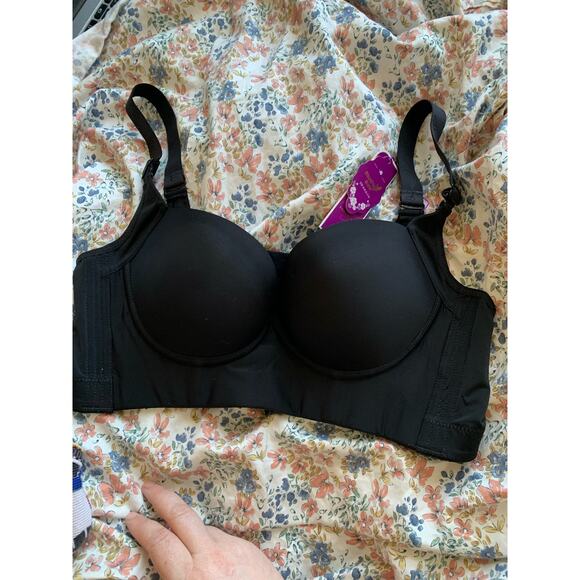 Mushiq Size 38/85 Balconette Bra Black Adjustable Hook and Eye Back - Picture 4 of 6